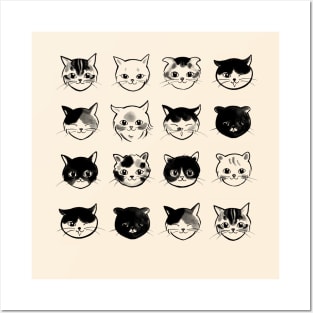 Cats heads Posters and Art